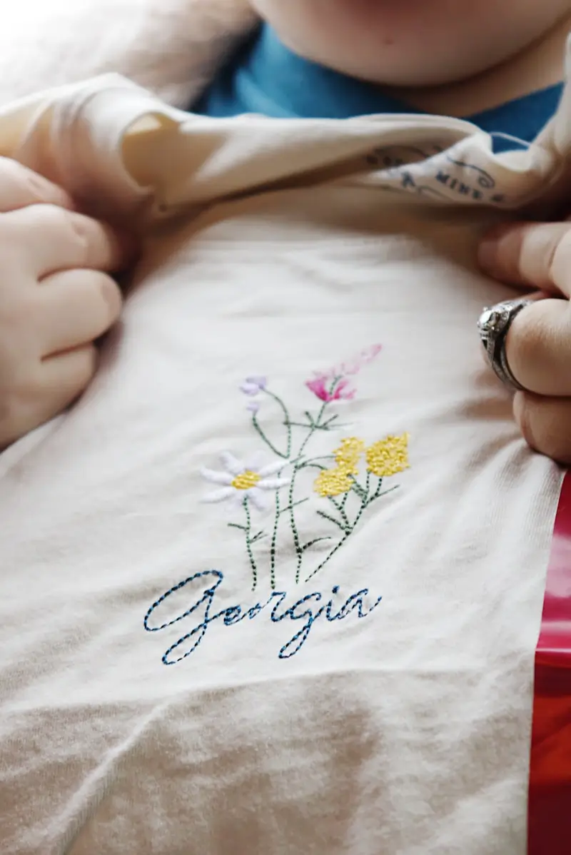 Embroidered cotton apparel