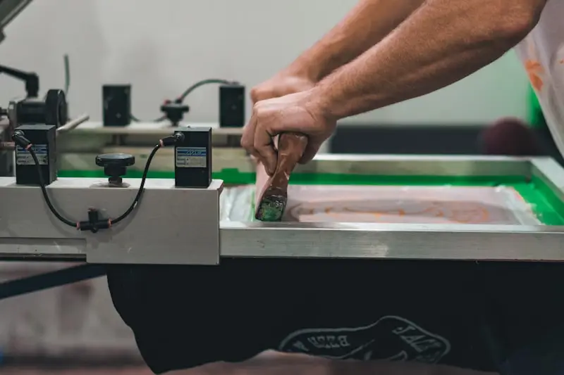 T-shirt heat press in action