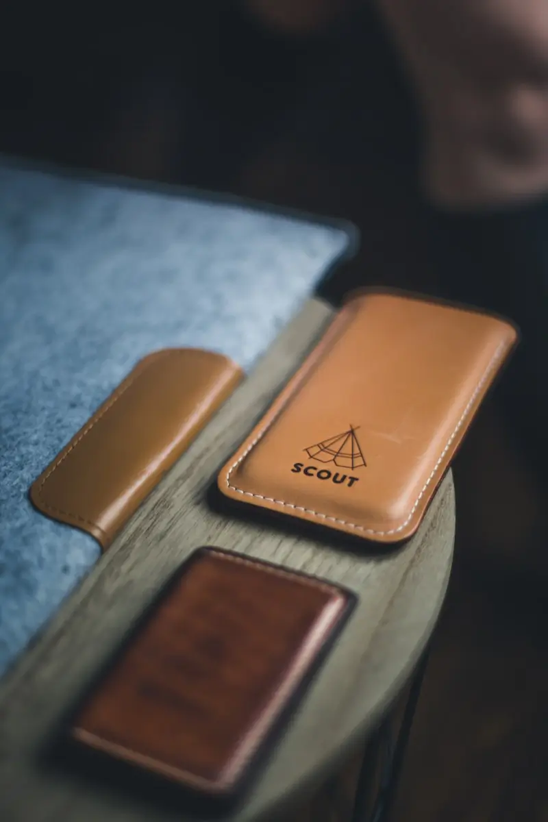 Laser engraved leather goods